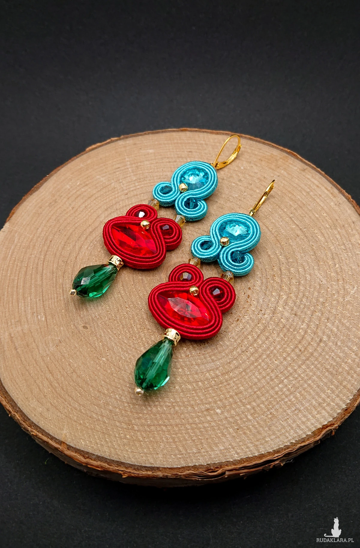 KOLOROWE KOLCZYKI SUTASZ Z KRYSZTAŁKAMI 7